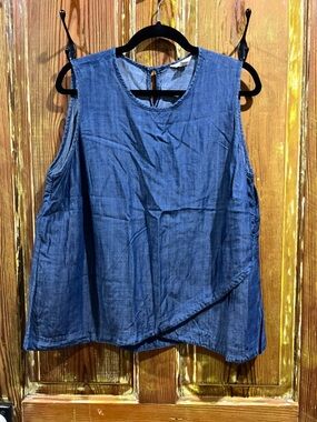 Cato Sleeveless Denim-Effect Tank Top